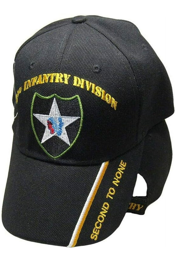 Black 2nd Second Infantry Division Army Hat Baseball Ball Cap Veteran Licensed