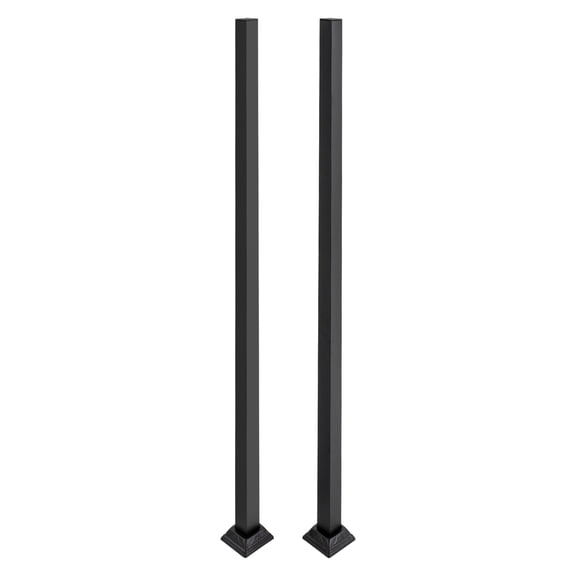 Black 2x38 Deck Railing Handrail Stair Balusters Post Square Metal Fence Post
