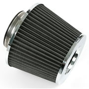 Black 3" 76mm Inlet Cold Air Intake Filter Cone Replacement High Performance Washable Dry Engine Air Filter