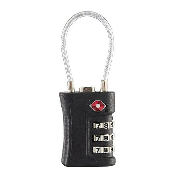 Black-3-Digit TSA Code Lock for Cabinet Locker, Portable Accessory for Subscribers and Documents, Password for Luggage