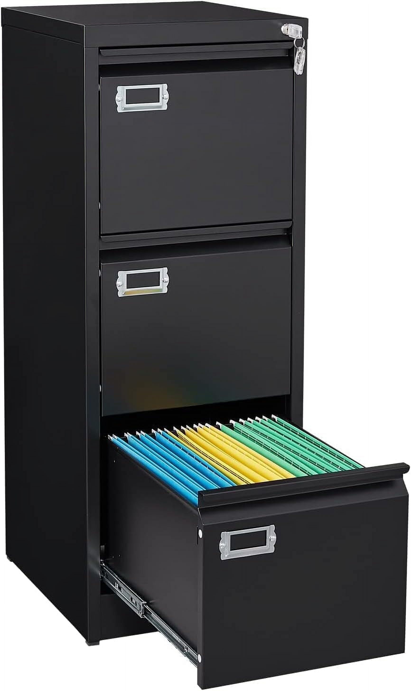 Black 3 Drawer File Filing with Lock,Office File