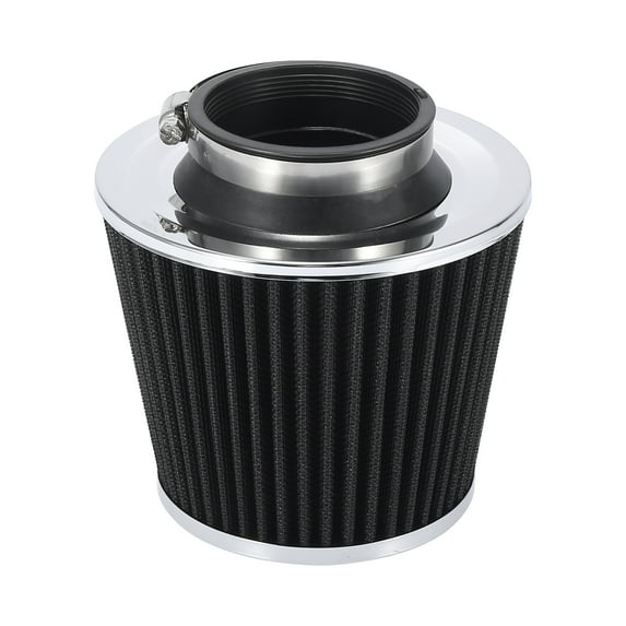 Black 3'' Inch Inlet Dia Vehicle Air Intake Filter Replacement Metal Round Tapered