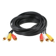 Black 3 Phono Plug RCA Male to Male TV DVD VCD Audio Video AV Cable 4.5M