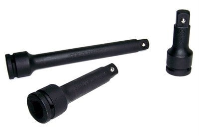 Black 3 Piece 3/4" Drive Extension Bar Set for Air Impact Wrench Tool