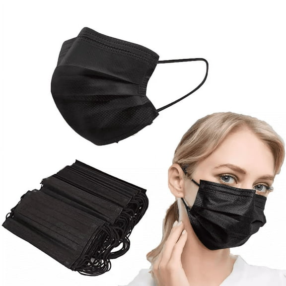 Black 3-Ply Face Masks 50 Count ASTM Level 3