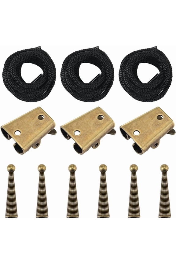 Black 3 Sets Bolo Tie Making Kit Cowboy Bolo Tie Tips Replacement End Caps Buckle 3Pcs Nylon Cord with 6Pcs Alloy Cord End and 3Pcs Iron Bolo Tie Slide Clasps for Bolo Tie Necklace Bronze