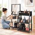 Black 3-Tier Iron Purse Storage Rack for Closet, Multiple Hooks, Large ...