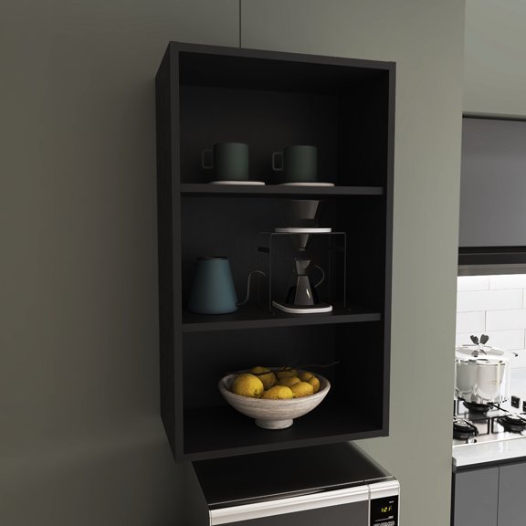 Open 3-Tier Wall Shelf for Office Storage / Modern Design, Ample Display Area
