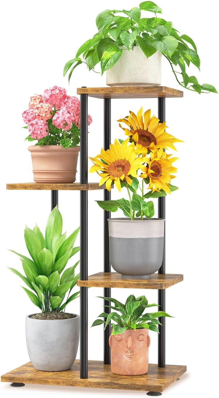 Black 3 Tiered Stand Indoor for Larger Planter, Sturdy Multi Level ...