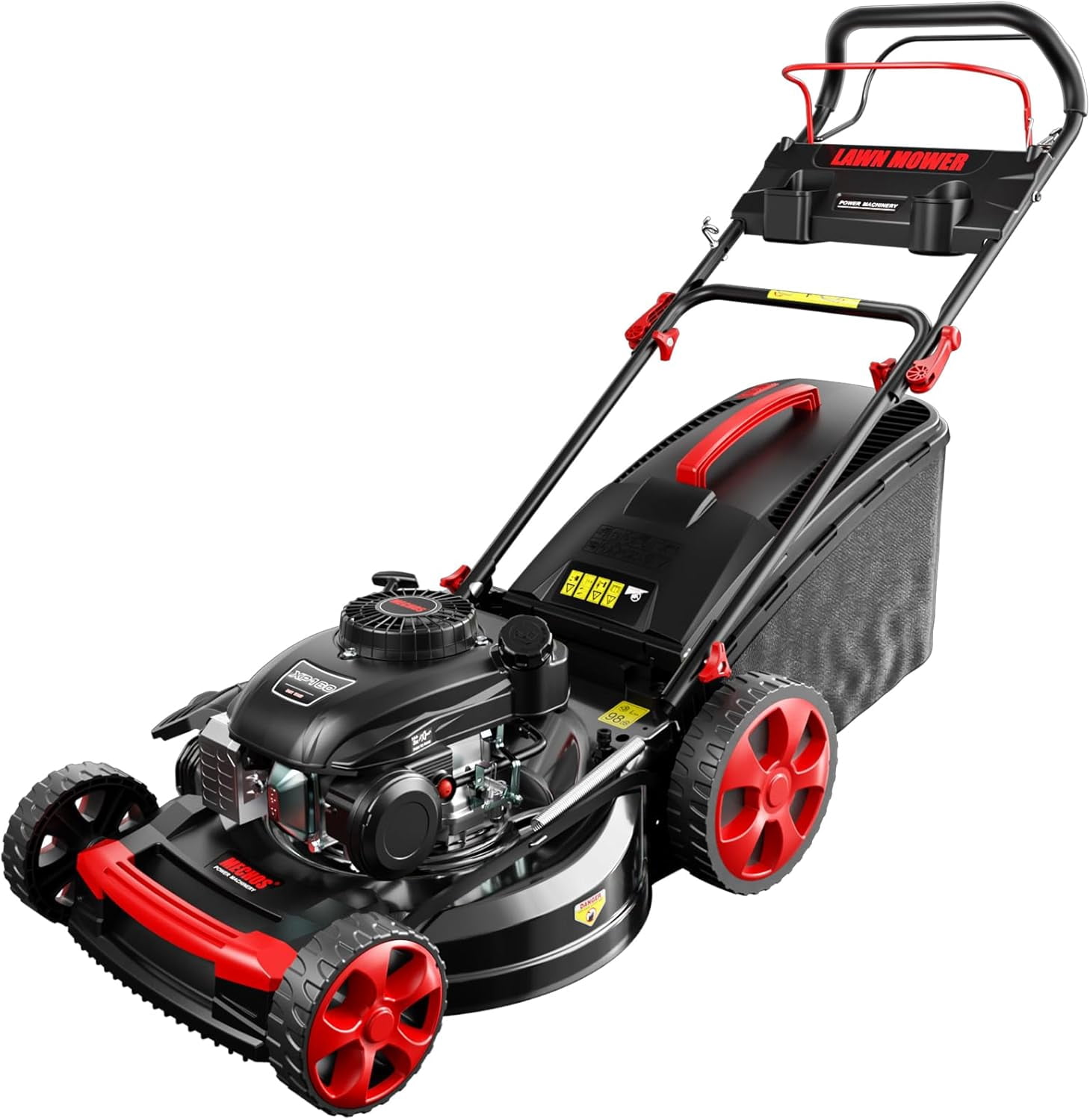 Black 3-in-1 21 Inch 201cc 4-Cycle Engine 3-Position Cutting Height Adjustment Gas Walk Behind Self Propelled Lawn Mower