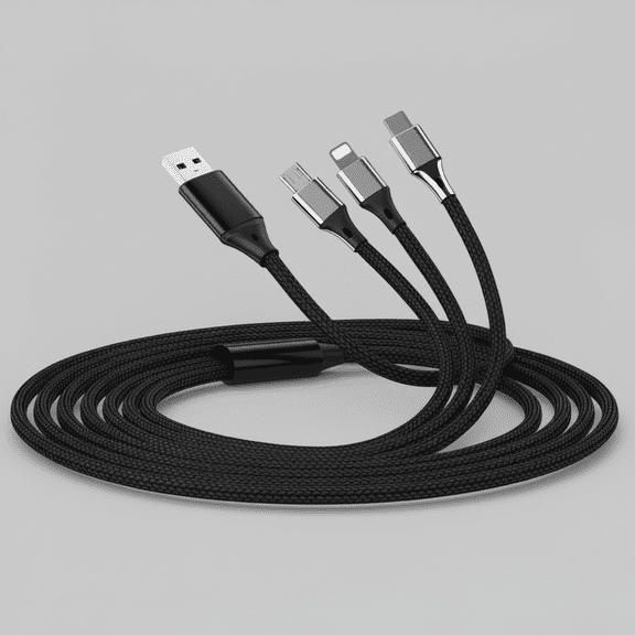 Black, 3 in 1 Charging Cable