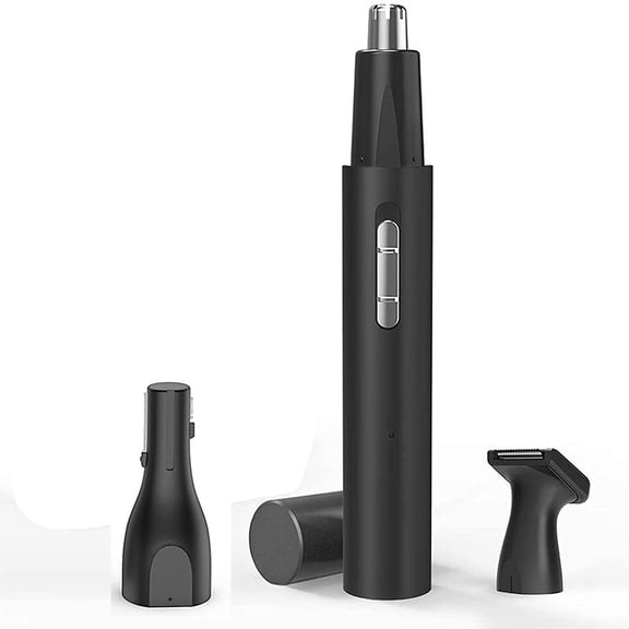 Black 3-in-1 Electric Nose Hair Remover Aluminum Tube USB Rechargeable Body Hair Remover Nose Hair Remover Eyebrow Hair Remover