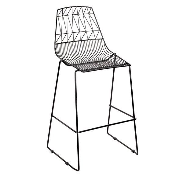 Black 30" Benton Wire Bar Stool Steel Frame by Chivari