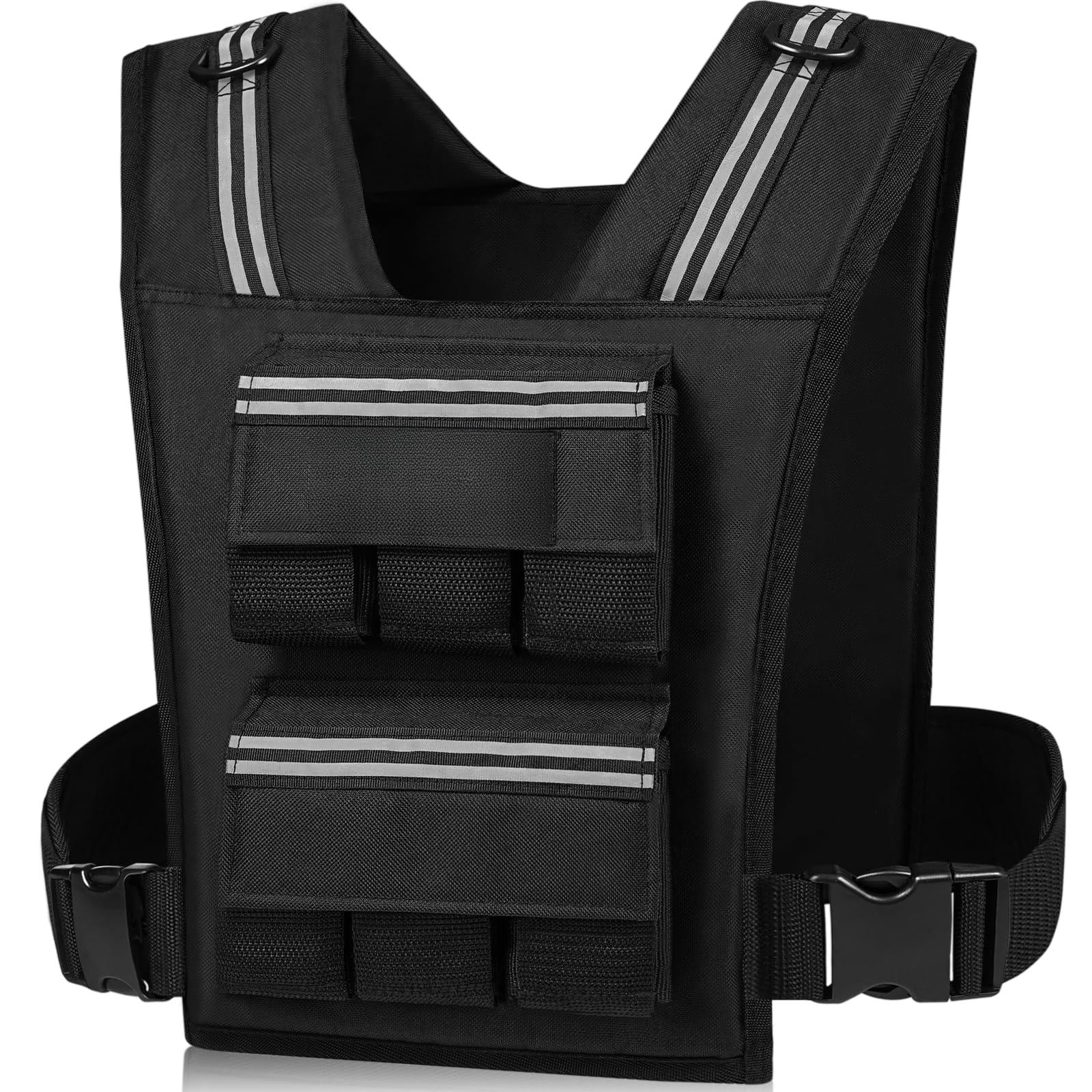 Black 30 LB Adjustable Weighted Vest for Strength Training Workout Running Walking