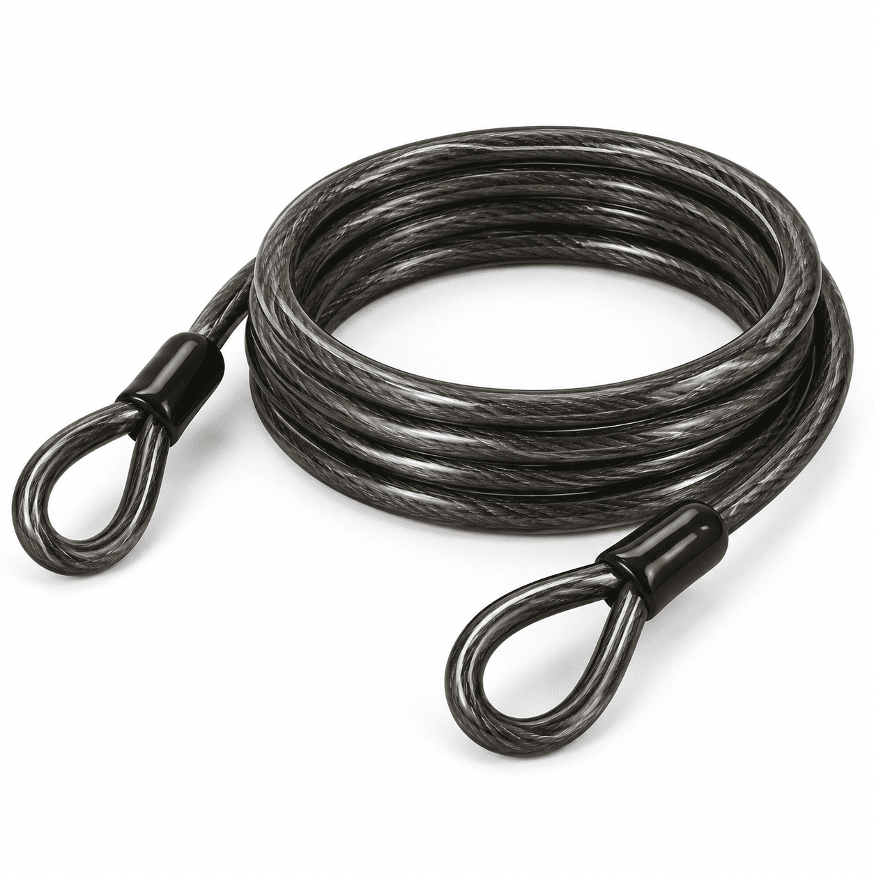 Capble Lock Black 30FT 12mm Heavy Duty Vinyl Coated Steel Security Cable Lock for ...