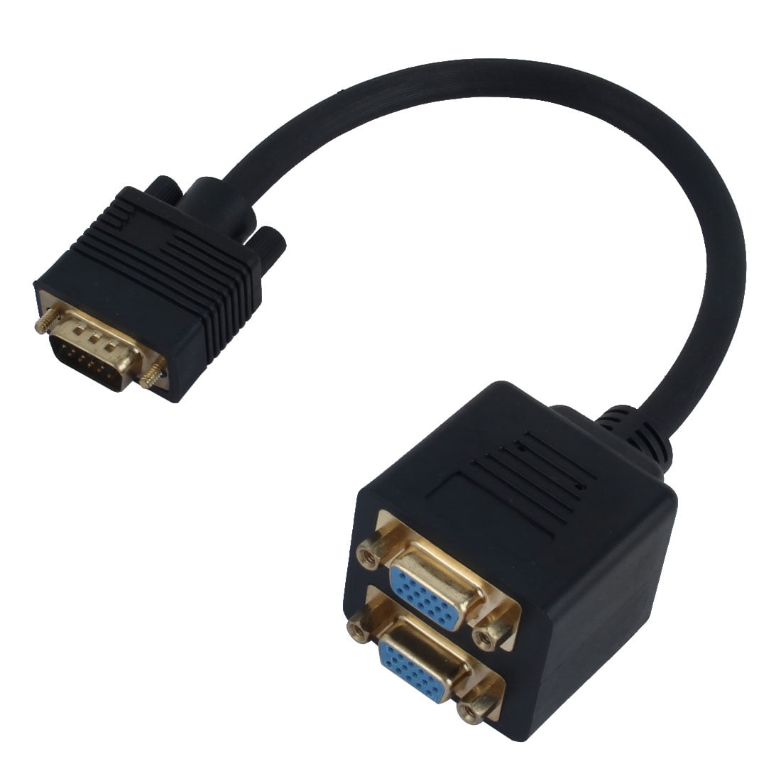 Black 30cm 1 Male VGA to 2 Female VGA HD15 Splitter Cable Adapter ...