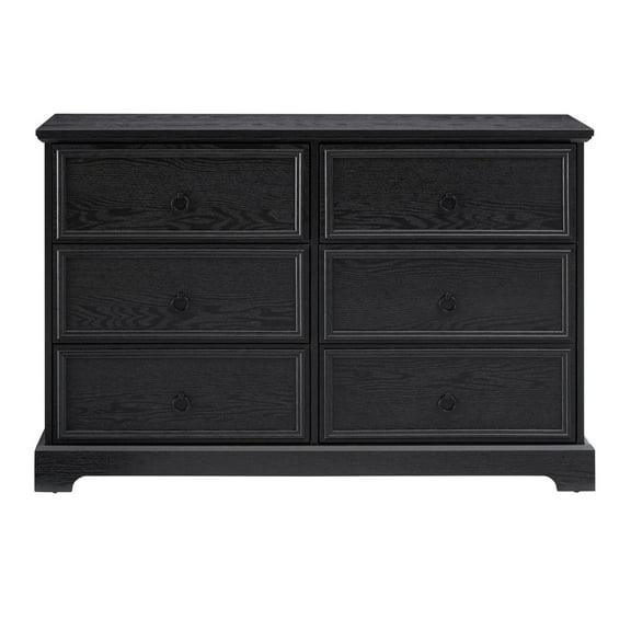 Black 31.5 in. H Accent Cabinet with 6 Drawers