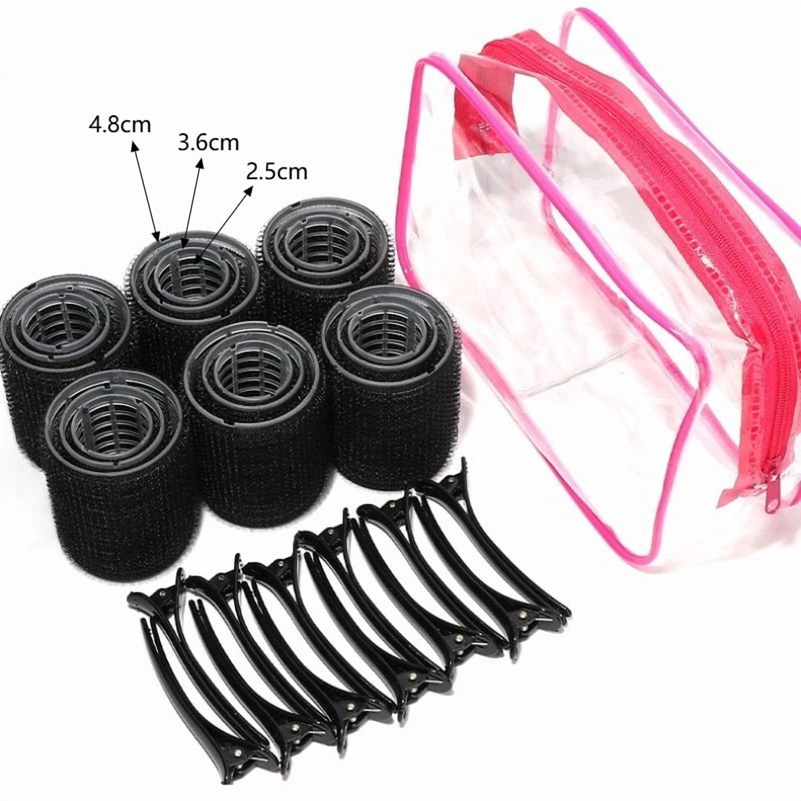 Black 31-Piece 19-35 Piece Heatless Hair Rollers Set with Clips and ...