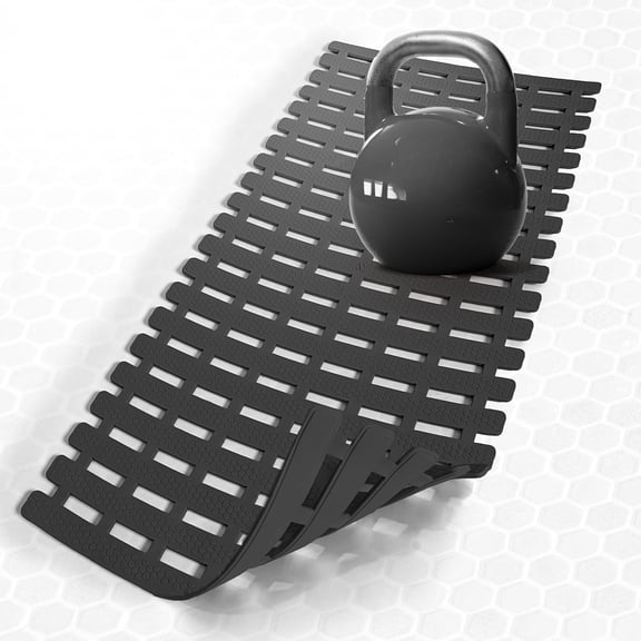 Black 31" x 15" Weighted Non Slip Bath Mat, Patent Pending Suction-Cup-Free Anti-Float Safety Mat for Textured Tub, Shower, Tile and Stone Surfaces