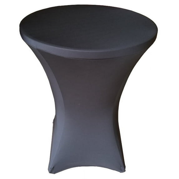 Black 32 x 43 (2.6-Foot) Stretch Spandex Tablecloth for Bar Height Folding Tables