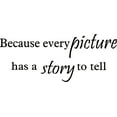 thumbnail image 1 of Black 34" x 14" Decaltor Because Every Picture Has a Story to Tell Removable Quotes Sayings Words Art Decor Lettering Vinyl Wall Art Inspirational Uplifting, 1 of 1