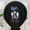 thumbnail image 1 of Black 36-inch boyorgirl Thickened Round Baby Gender Reveal Paper Balloon - style：we or she；, 1 of 6