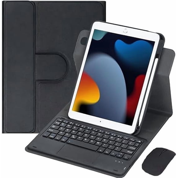 Black 360° Rotatable Keyboard Cover with Touchpad for iPad Air 1/2 & Pro 9.7 inch