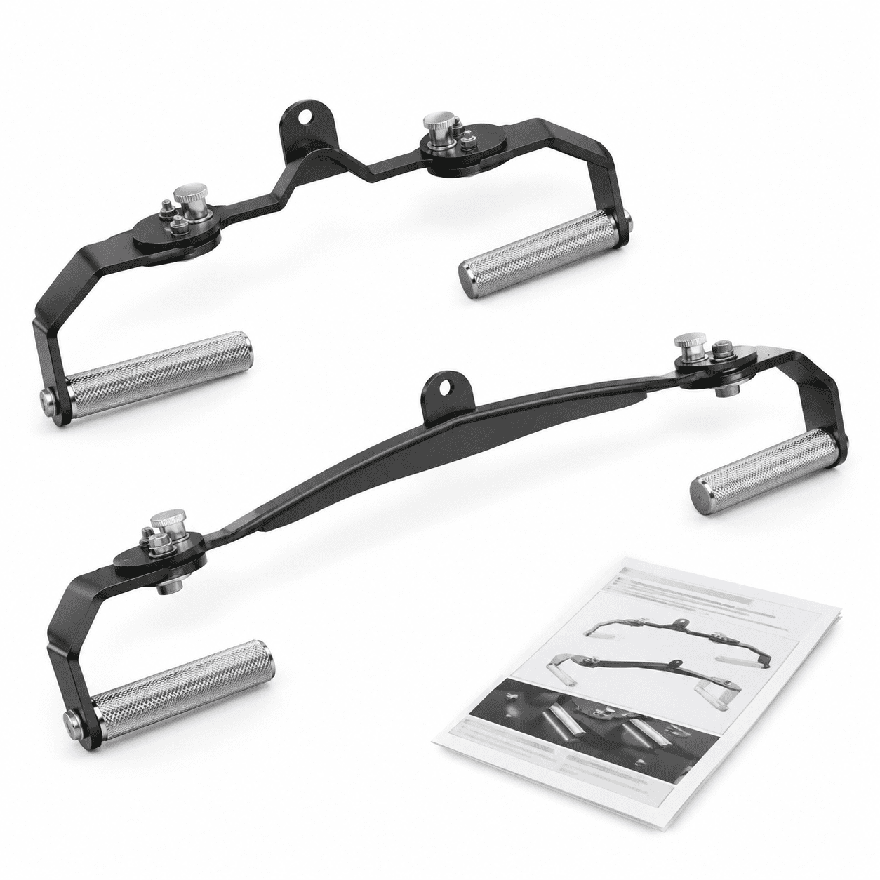 Black 360° Rotatable Lat Pull Down Bar Set, Heavy-Duty Locking Cable ...