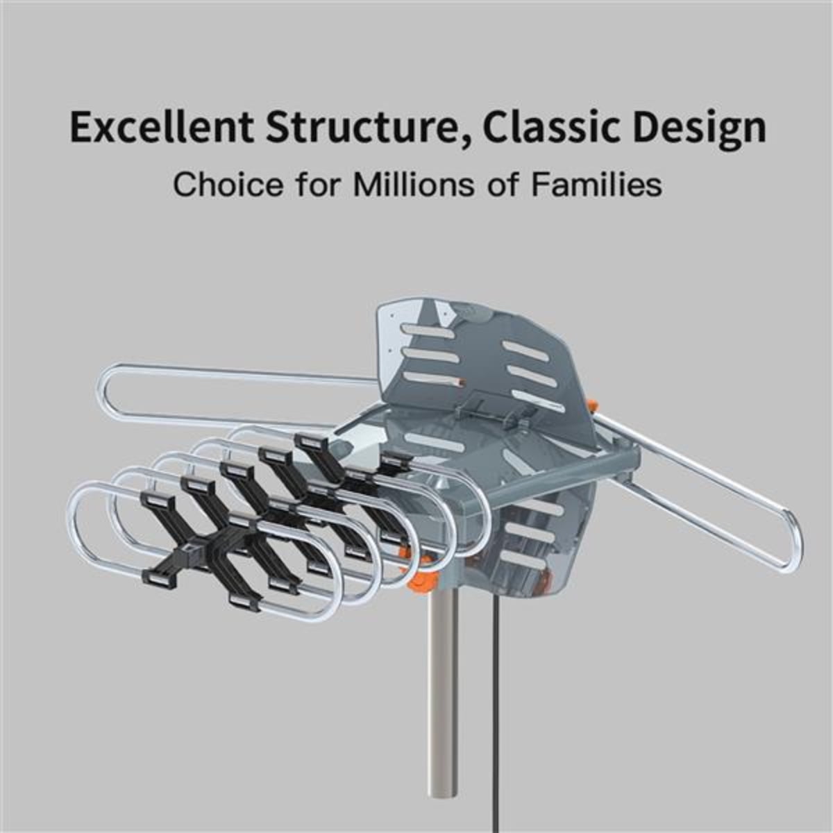 Black 360° UV Dualband Outdoor Antenna with Stand Highperformance