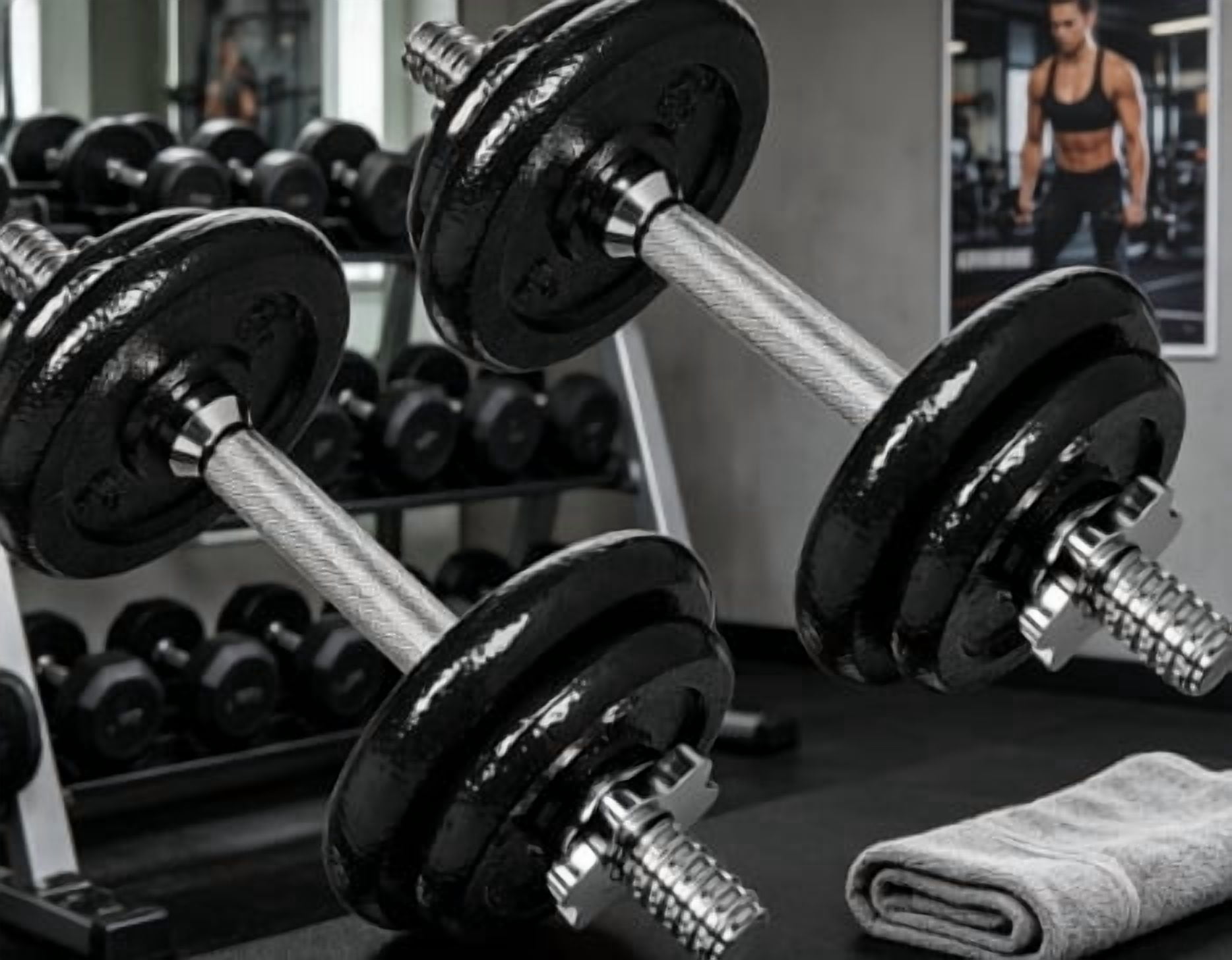Black 38 Pound Adjustable Dumbbell Set, Portable Hand Weights with Protective Storage Case, Safety Lock Structure Ideal for Home Workout Office Fitness Training