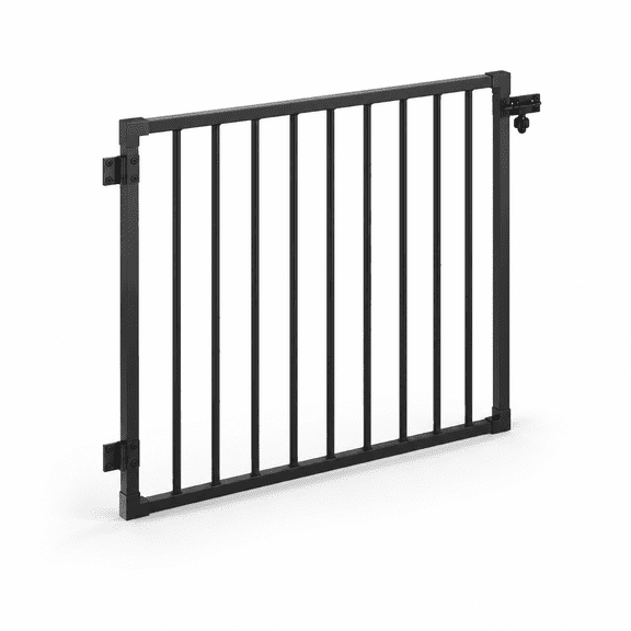 Black 38in H x 48in W Heavy Duty Galvanized Steel Deck & Fence Gate Kit