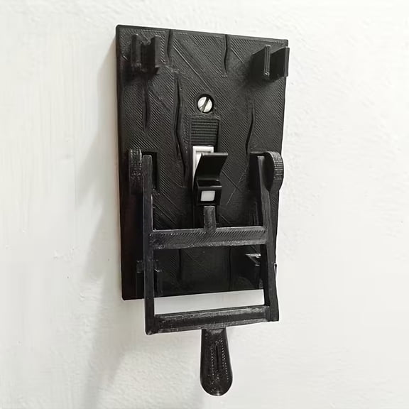 Black 3D Printed Flip Switch Cover for Halloween Decoration - Durable & Safe Design