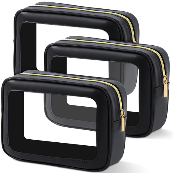 Black 3PCS Makeup Travel Bag Set