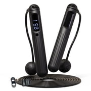 Black 3in1 wired/rope skipping rope, weighted skipping rope with calorie counter for Crossfit, gym, burn calories  digital weighted fitness skipping rope, adjustable speed skipping rope for exercise