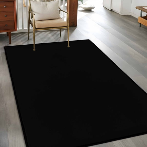 Black 3x5 Rug for Bedroom Foot of Bed Small Living Room, Solid Color ...