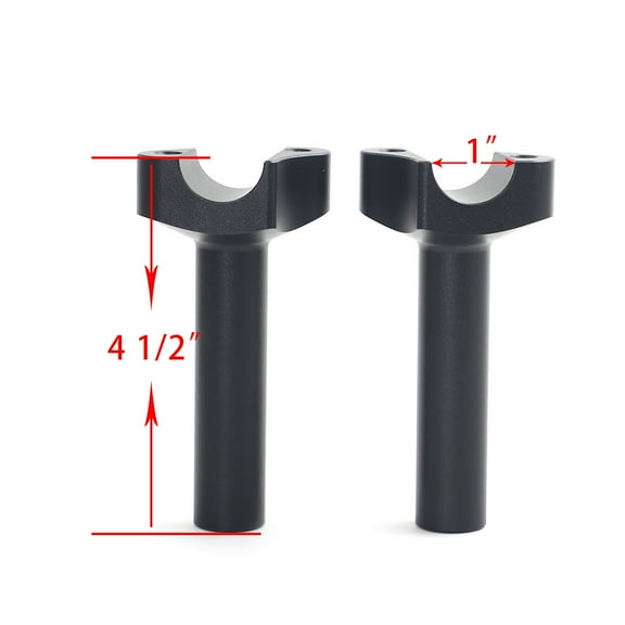 Black 4.5" Straight Handlebar Risers for Harley Dyna Street Bob Softail Sportster Super Glide Low Rider