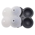 thumbnail image 1 of Black 4 Ball Ice Cube Tray, Silicone Sphere Mold For Whiskey, Slow Melt Round Freezer For Cocktail Drinks, 1 of 5