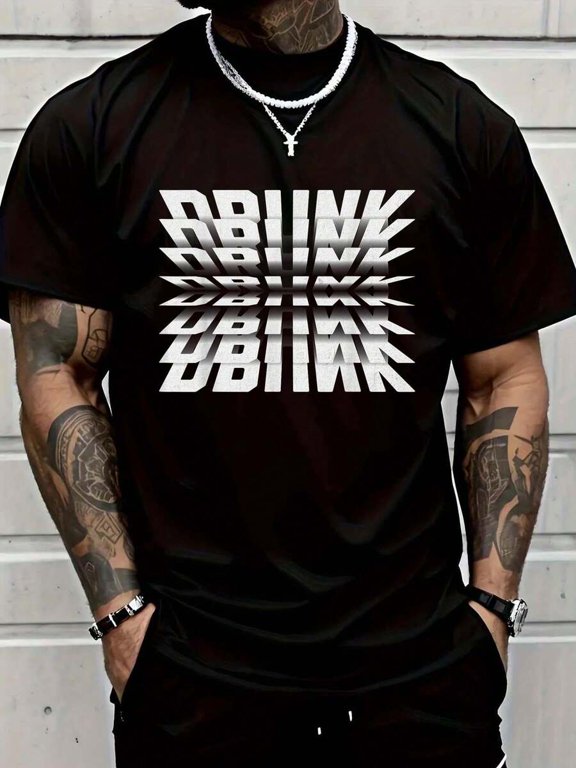 Black 4 Bold Graphic Tee You Might Be Drunk Mens Crew Neck Streetwear Cotton T-Shirt