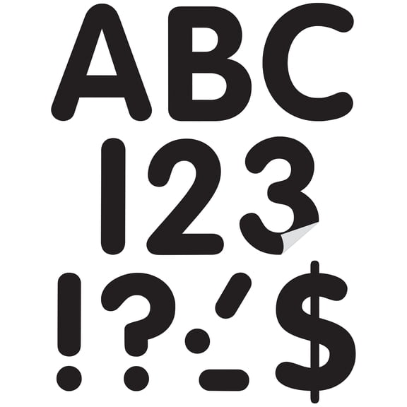 Teacher Created Resources Black 4" Classic Self-Adhesive Letters Uppercase, 108 Pieces