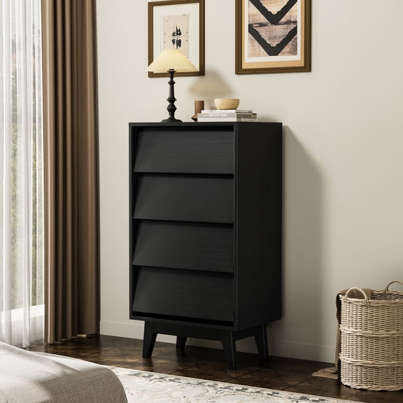 Black 4 Drawer Dresser - And 4 Dependable Storage Option