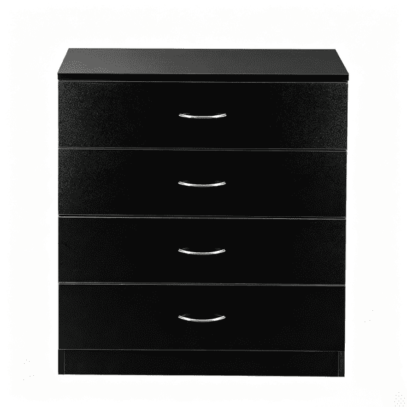 Black 4 Drawer Nightstand - High-quality and modern for interior decoration and storage