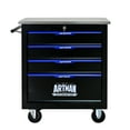 thumbnail image 1 of Black 4-Drawer Rolling Tool Cart - Steel Garage Storage Cabinet with Wheels, 26" Mobile Toolbox, Locking Drawers, Powder-Coated Finish, 1 of 17