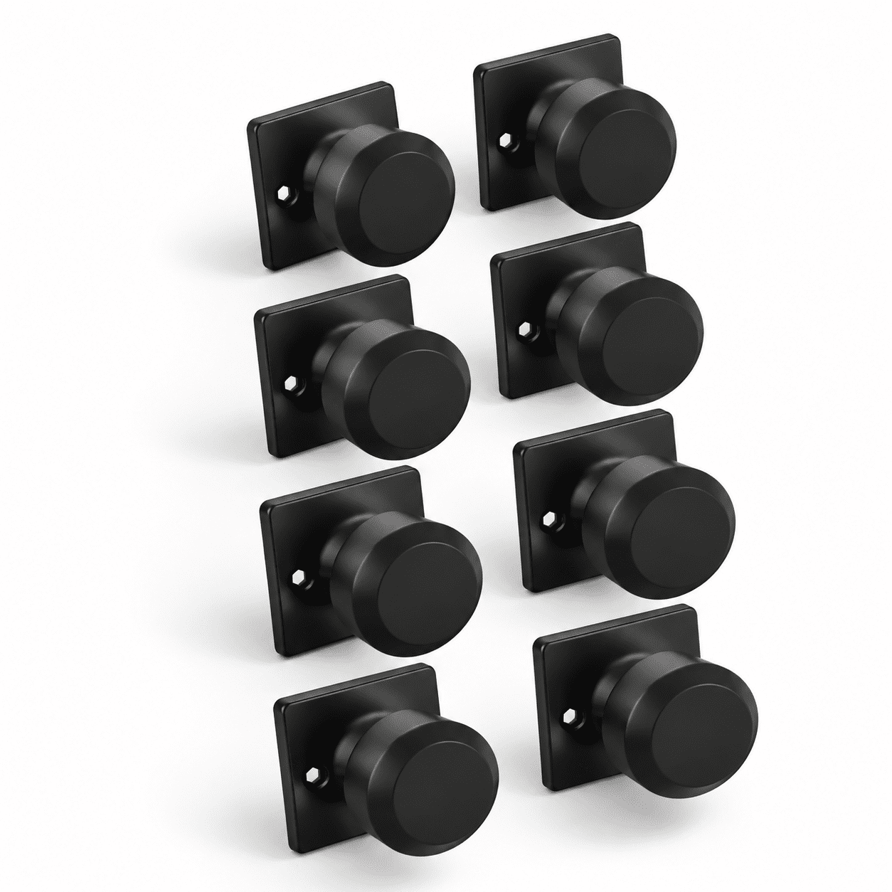 Black 4 Dummy Rectangle Panel Single Side Interior Door Knobs, 8 Pack ...