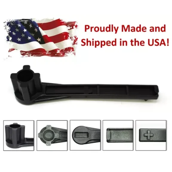 Black 4-In-1 Bung Drum Wrench 55-30-15 Gallon Water Barrel Nut Cap Plug