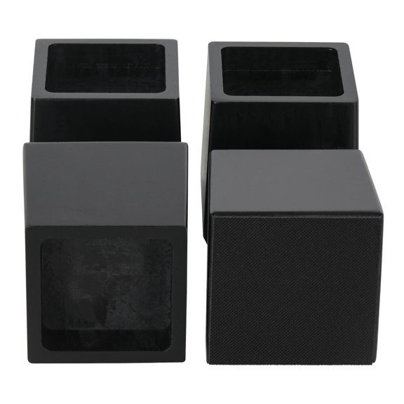 Black 4 Inch-Elevate Height 3 Inch Furniture Risers, 4 Pack