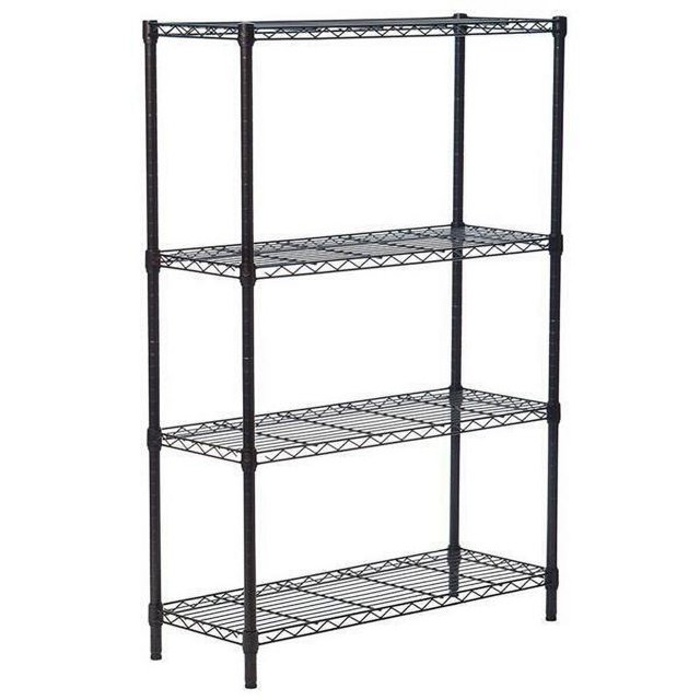 Black 4Layer Plastic Coated Iron Shelf 140*90*35