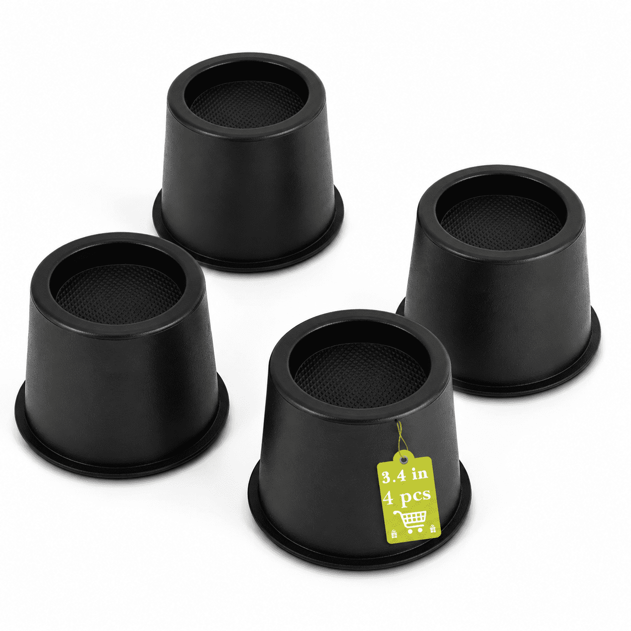 Cc Riser Black 4 Pack 3.4 Inch Furniture Risers, Heavy Duty Bed Table Desk Chair ...