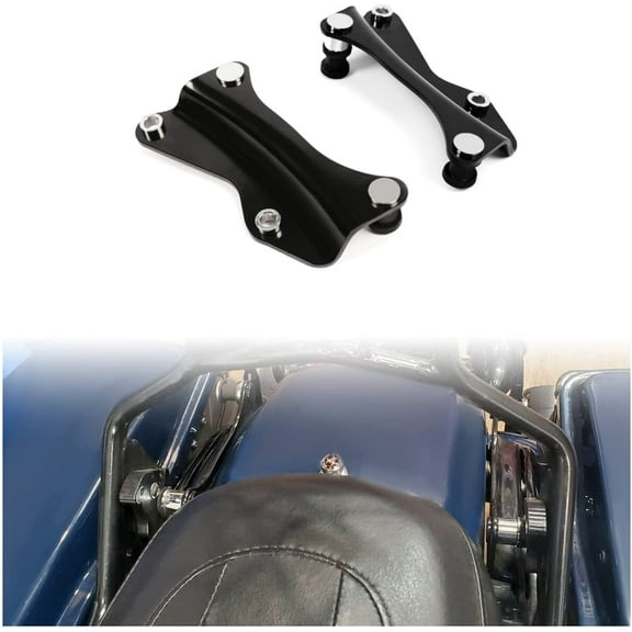 Black 4 Point Docking Hardware Kit Steel Luggage Rack Fit For Harley Electra Glide Road Glide 14-19