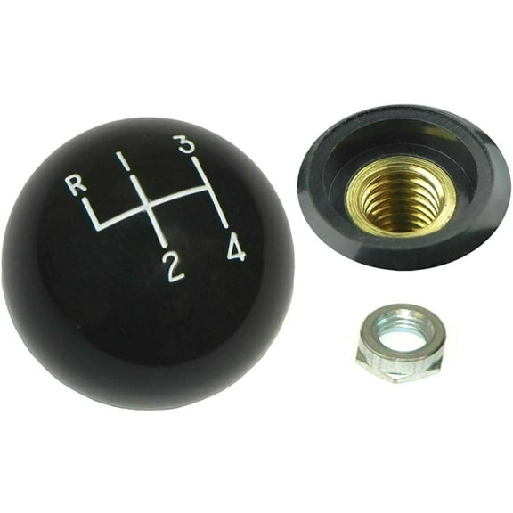 Black 4 Speed Hurst Gear Shift Knob 3/8"-16 Thread & Lock Nut 1964-72 GM Models