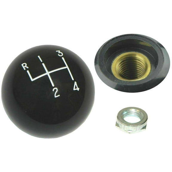 Black 4 Speed Hurst Gear Shift Knob 3/8"-24 Thread & Lock Nut 1964-72 GM Models
